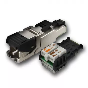 TELEGÄRTNER DataVoice Office Cat.6A oklopljen RJ45 vtič za terensko montažo, 5-9 mm J00026A2003