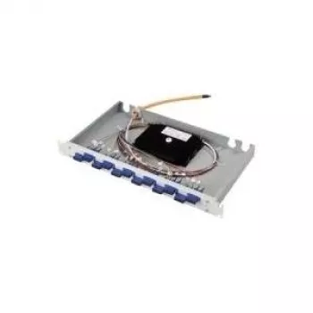 TELEGÄRTNER 19-palčni 1U optični patch panel eco, 12x dupleks spojke ST, 12x pigtaili ST, OM2 50/125 multimode, predmontiran, za montažo v rack, črn H02030B9000