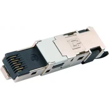 Telegärtner J80026A0047 Cat.6A oklopljen vtič RJ45 za terensko montažo, brez orodja, T568B, tlačno liti cink, črn