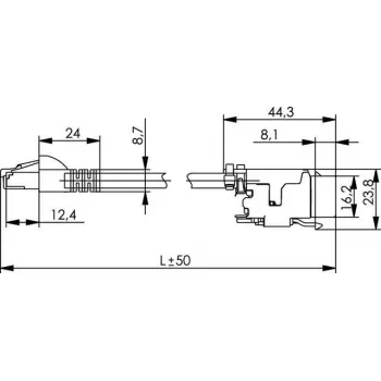 Telegärtner L00004A0128 Cat.6A S/FTP patch kabel, 7,5 m, siv