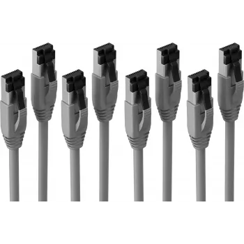 S CONN MAXIMUM CONNECTIVITY Cat. 8.1 F/FTP PIMF LSZH patch kabel, siv, 0,5m, paket 4 kosov SC08-41010-4