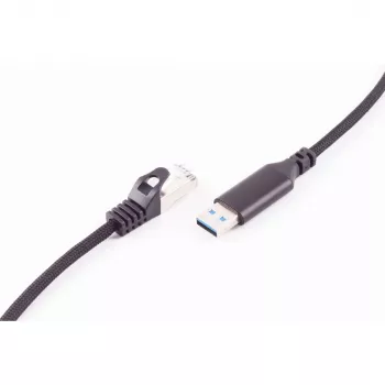 SHIVERPEAKS adapter kabel USB-A na RJ45 Gigabit Ethernet, 1m, črn BS14-52025