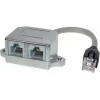 S CONN MAXIMUM CONNECTIVITY RJ45 adapter razdelilnik za telefon/ethernet, Cat. 5e, oklopljen, 0,1 m, črn 75002-2