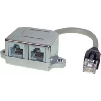 S CONN MAXIMUM CONNECTIVITY RJ45 adapter razdelilnik za telefon/ethernet, Cat. 5e, oklopljen, 0,1 m, črn 75002-2