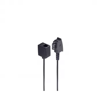 SHIVERPEAKS BASIS-S telefonski adapter TAE-F vtič na vtičnico Western 6/4, 0,2 m, črn BS71020
