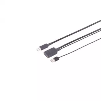 S CONN MAXIMUM CONNECTIVITY USB-A aktivni optični podaljševalni kabel USB 3.2 Gen 2, vtič A na vtičnico A, 10Gbps, 15m, črn (30-37085)