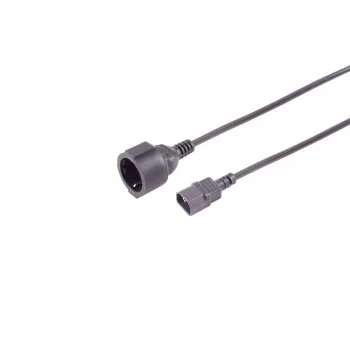 S CONN MAXIMUM CONNECTIVITY IEC C14 na CEE 7/3 adapter kabel, 0,5 m, 3 x 1,0 mm², črn 09-07015