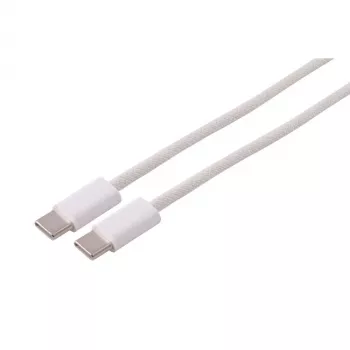 S CONN MAXIMUM CONNECTIVITY kabel za polnjenje USB-C, 2.0, 240W, bel, tekstil, 1m (14-22026)