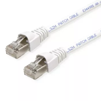 Telegärtner MP8 FS 500 Cat 6a S/FTP patch kabel, RJ45 na RJ45, 1,5m, bel, brez halogenov, zalit L00001A0171