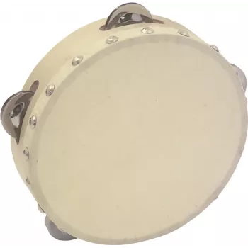 DIMAVERY DTH-704 tamburin 18 cm naravni les z jeklenimi zvončki 26053174
