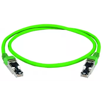 Telegärtner 100017345 omrežni kabel RJ45, CAT 5 patch kabel zelen z zaščito pred prepogibanjem