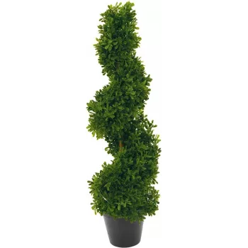 EUROPALMS spiralno drevo umetna rastlina, 61cm, zelena, črn lonec 82600009