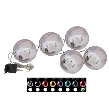 EUROPALMS LED snežna krogla 8cm, roza, 5 kosov (83501238)