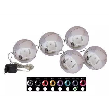 EUROPALMS LED snežna krogla 8cm, temno modra, set 5 kosov 83501239