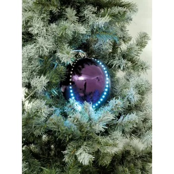 EUROPALMS LED snežna krogla 8cm, lila, paket 5 kosov 83501240