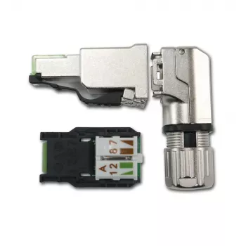 Telegärtner MFP8-4x90 Cat.6A terensko sestavljiv RJ45 vtič, T568A, oklopljen, večkotni J00026A4004