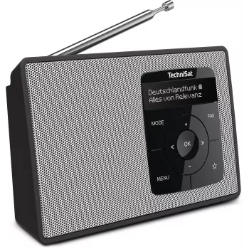 TechniSat DIGITRADIO 2 DAB+ UKV Bluetooth radijska budilka črno-bela 0002/3910