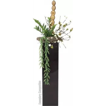 EUROPALMS Zamifolia umetna rastlina ZZ, 70 cm, črna posoda 82600153