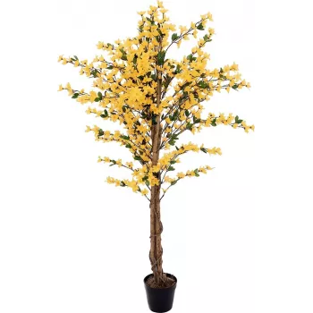 EUROPALMS umetno drevo forzicije s 3 debli, rumeno, 150cm 82507102