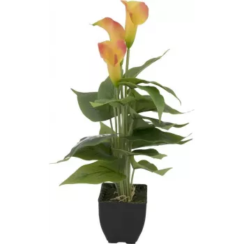 EUROPALMS Calla mini umetna rastlina, rumeno-oranžna, 43 cm 82540346