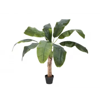 EUROPALMS umetna rastlina bananovec, 100cm, zeleni listi, črn lonec 82509503