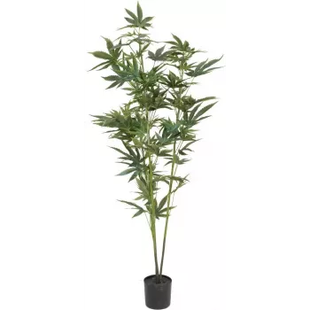 EUROPALMS umetna rastlina konoplje, 120cm, zelena, črna posoda 82506693
