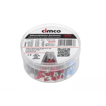 Cimco 187601 komplet končnih tulk, delno izoliranih, 1250 kosov, DIN 46228-4