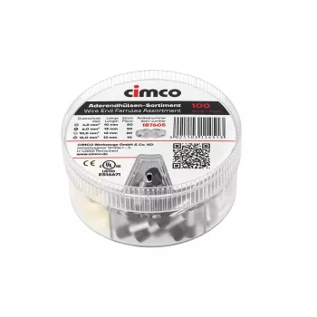 Cimco 187605 komplet končnih tulk, delno izoliranih, 500 kosov, 0,5-6,0 mm², DIN 46228-4