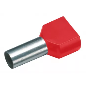 Cimco 187720 dvojna končna tulka 1 mm² delno izolirana rdeča 100 kosov
