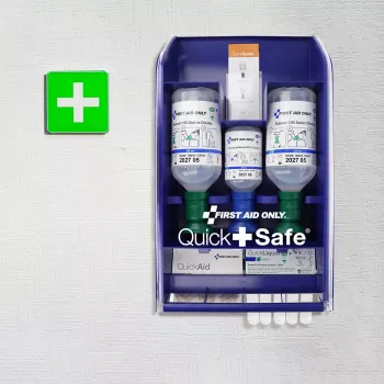 First Aid Only Quick+ Safe DIN EN 15154-4 prva pomoč, modra, stenska montaža, ABS plastika, polnilo DIN 13157 P-44026 00