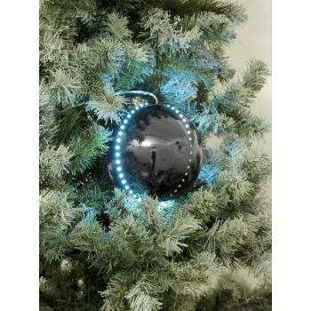 EUROPALMS LED snežna krogla 8cm, črna, paket 5 kosov (83501236)