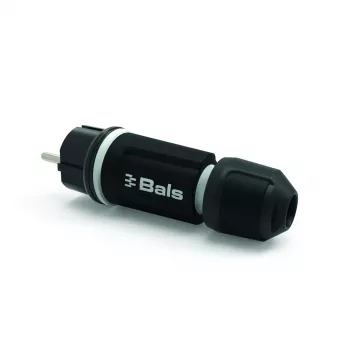 BALS 7371-1 Schuko vtič 16A 3p 250V IP54 črn iz gume