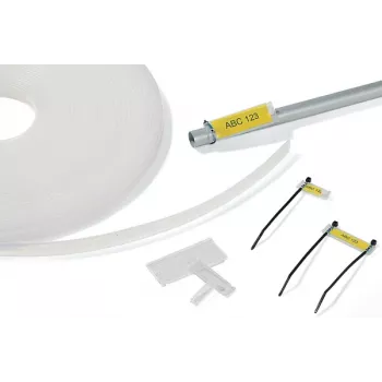 HellermannTyton HCR 12 prozoren PVC nosilec za označevanje, 25 m x 13 mm, termično prenosljiv