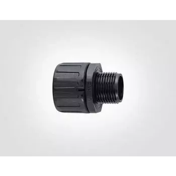 HellermannTyton HG25-S-M25 PA66 BK 10 ravni priključek, navoj M25, kanal 25 mm, črn