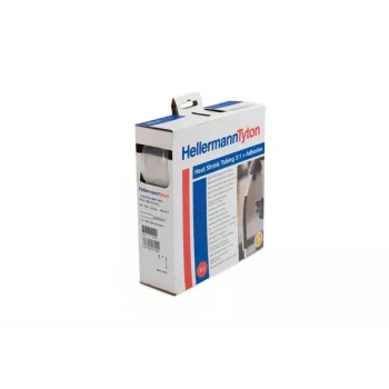 HellermannTyton HIS-A 3:1 toplotno skrčljiva cev z lepilno prevleko, prozorna, 3 mm/1 mm, 10 m v dozirni škatli 308-10303