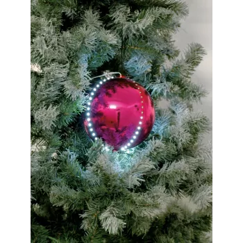EUROPALMS LED snežna krogla 15cm, roza 83501246