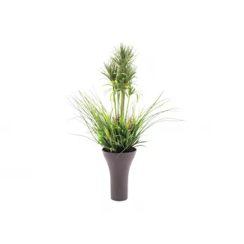 EUROPALMS aranžma umetne trave, 90cm, zelen, v črnem loncu 82600137