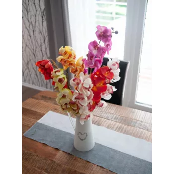 EUROPALMS veja cymbidium, umetna, belo-roza, 90cm 82530312