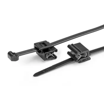 HellermannTyton T50ROSEC5A-PA66W-BK kabelska vezica s sponko, 200 mm x 4,6 mm, črna, 100 kosov 156-03219