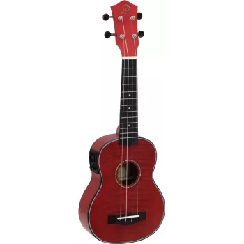 DIMAVERY UK-100 sopranska ukulele, Flamed Red 26255807