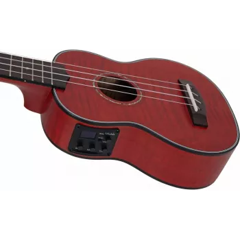 DIMAVERY UK-100 sopranska ukulele, Flamed Red 26255807