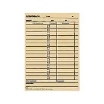 BÜRK MOBATILE kartica za žig za ZS 5200 uro za evidentiranje časa, 100 kartic, zelen tisk na belem kartonu, 189 x 86 mm B01830040500