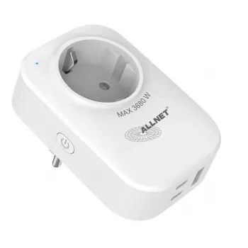 ALLNET ESP32 Wi-Fi pametna vtičnica z merjenjem energije in 2x USB polnilnik ALL3079