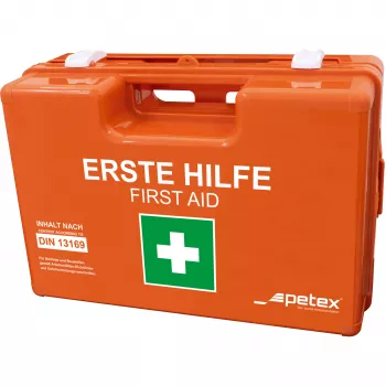 PETEX 43924035 DIN 13169 kovček za prvo pomoč, oranžen, 350 x 140 x 240 mm