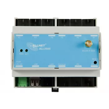 ALLNET ALL3505v2 IP krmilnik za avtomatizacijo stavb z 8 senzorskimi vrati, montaža na DIN letev