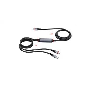 ALLNET USB-C PD polnilni razdelilnik 100W (70W+30W) samo za polnjenje, črn S217890