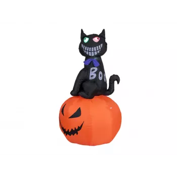 EUROPALMS Halloween napihljiva figura mačka z bučo, 183cm 83316152