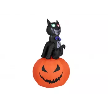 EUROPALMS Halloween napihljiva figura mačka z bučo, 183cm 83316152