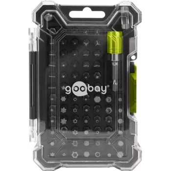 Goobay Tools 72-delni set držal za nastavke z magnetnim držalom za hitro menjavo nastavkov, nastavki iz jekla S2, 1/4 inch šesterokotni pogon, Schlitz, Phillips, Pozidriv, Torx, Security Torx, Hex, Security Hex, Square, Spanner, Tri-Wing, Torq-Set, 25 mm nastavki 77843