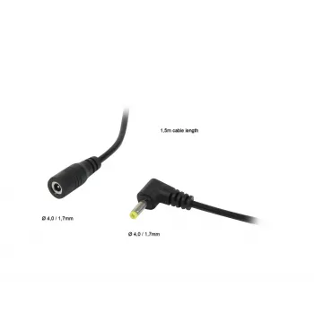 ALLNET DC podaljševalni kabel 4,0mm x 1,7mm vtič na vtičnico 1,5m črn ALL-Adapt-Ext4.00-1500